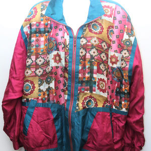 90's Vintage "AB SPORT" Silk Patterned Jacket
